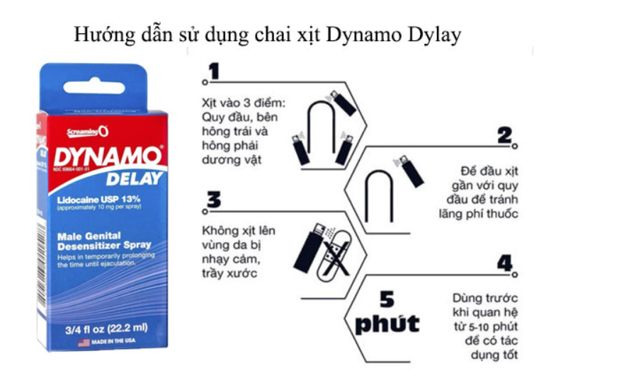Dynamo Delay 22.2ml Xịt kéo dài thời gian quan hệ – Giải pháp chống xuất tinh sớm hiệu quả