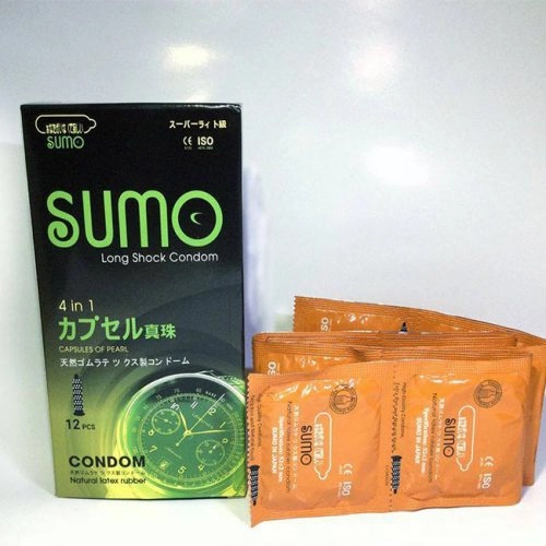 Bao cao su SUMO 4 in 1 – Bí quyết kéo dài, bôi trơn, mùi dễ chịu và bi nổi cực sướng