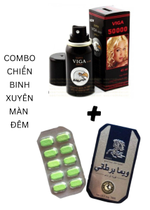 COMBO CHIẾN BINH XUYÊN MÀN ĐÊM (Combo tăng cường sinh lý nam: 1 hộp Ngựa Thái + 1 chai Viga 50000)