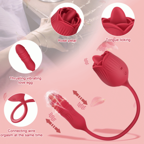Trứng Rung Hoa Hồng Wild Rose Pro Pumpy Joy – Liếm 10 Chế Độ, Rung Mở Rộng, Khoái Cảm Kép Cho Nữ