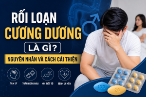 Tìm hiểu rối loạn cương dương là gì, nguyên nhân phổ biến, các loại thuốc hỗ trợ như Sildenafil, Tadalafil và cách cải thiện sinh lý nam an toàn.